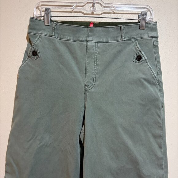 Spanx Stretch Twill Cropped Wide Leg Pant Green - Picture 4 of 14